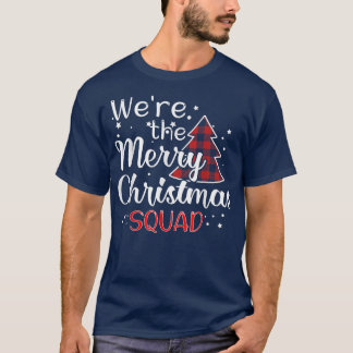 Christmas Morning Squad Red Buffalo Plaid Tree San T-Shirt
