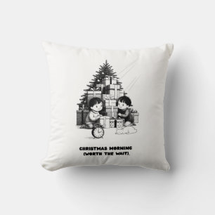 Christmas Morning T-Shirt Minimalist Kids Gifts Throw Pillow
