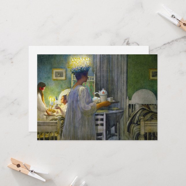 Christmas Morning, The Feast of Saint Lucy Invitation (Front/Back In Situ)