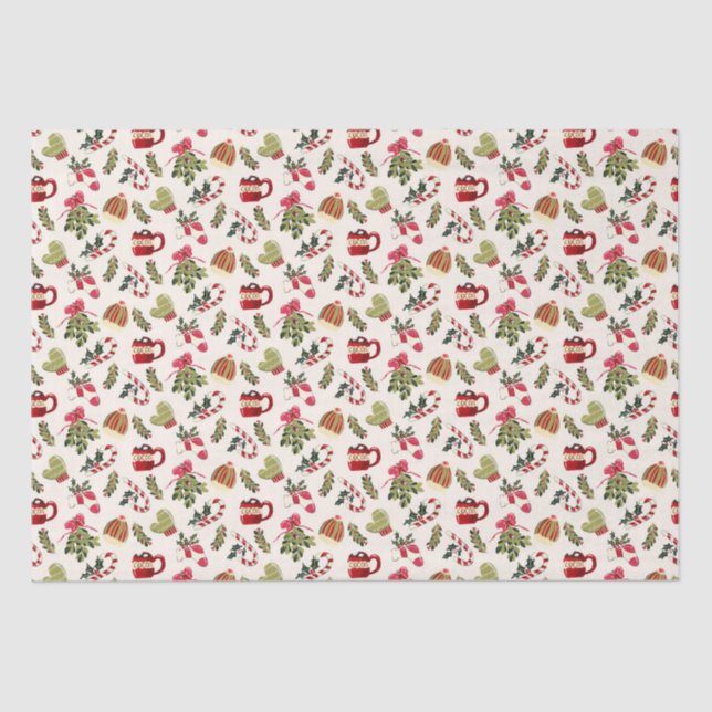 Christmas Morning with Cocoa and Marshmallows Tissue Paper (Front)