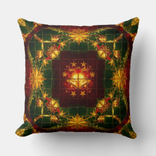 Christmas Mosaic: Symmetry and Beauty Throw Pillow
