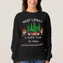Christmas Most Likely To Meditate Funny Reindeer