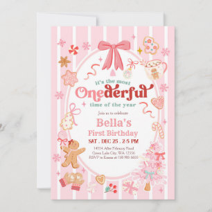 Christmas Most Onederful Time 1st Birthday Invite