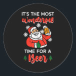 Christmas Most Wonderful Time For Funny Santa Xmas Classic Round Sticker<br><div class="desc">Christmas Most Wonderful Time For Funny Santa Xmas Dad Men</div>