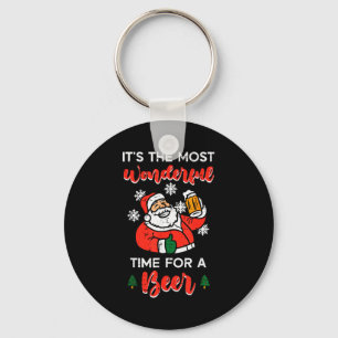 Christmas Most Wonderful Time For Funny Santa Xmas Keychain