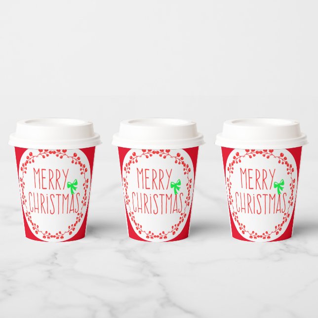 Christmas motif Paper cup (with optional lid) (Multi)