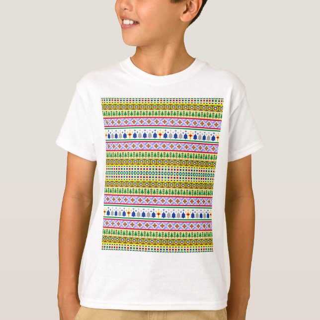 Christmas Motif Pattern T-Shirt (Front)