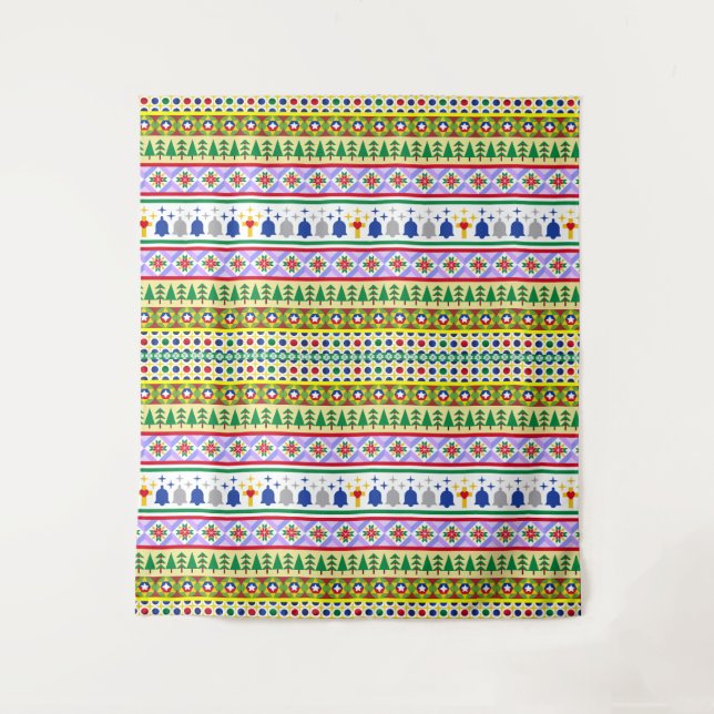 Christmas Motif Pattern Tapestry (Front)