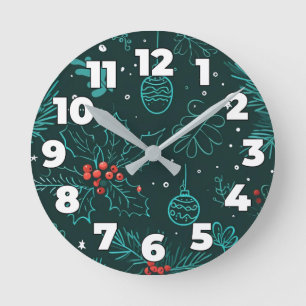 Christmas motif Replace with your picture Round Clock