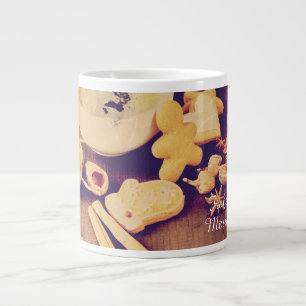 Christmas Motif with Cookies, Sweets and Spices Large Coffee Mug