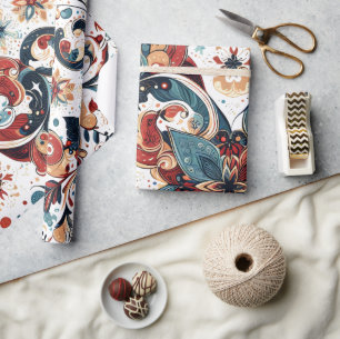 Christmas Motifs Wrapping Paper