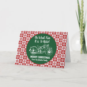 Christmas Motorcycle Oh What Fun Snowflake Card