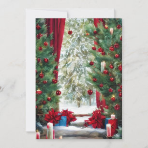 Christmas mountain cabin budget holiday card