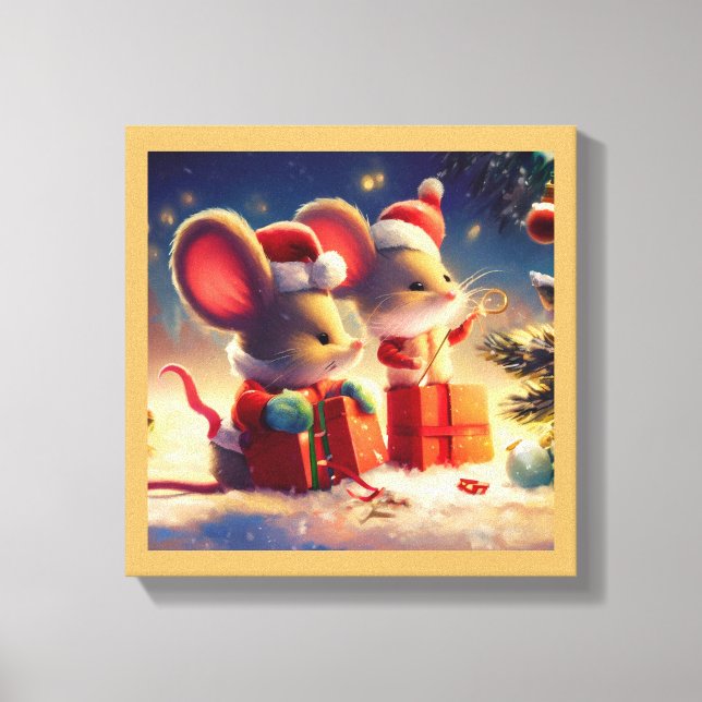 Christmas Mouse 3 Canvas Print (Front)