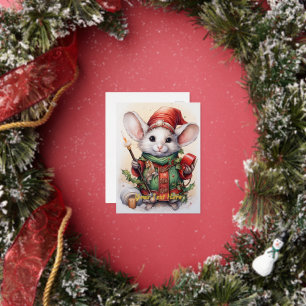 Christmas Mouse 49 Foil Holiday Postcard