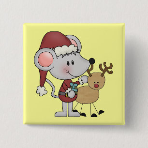 Christmas Mouse and 2 Inch Square Button