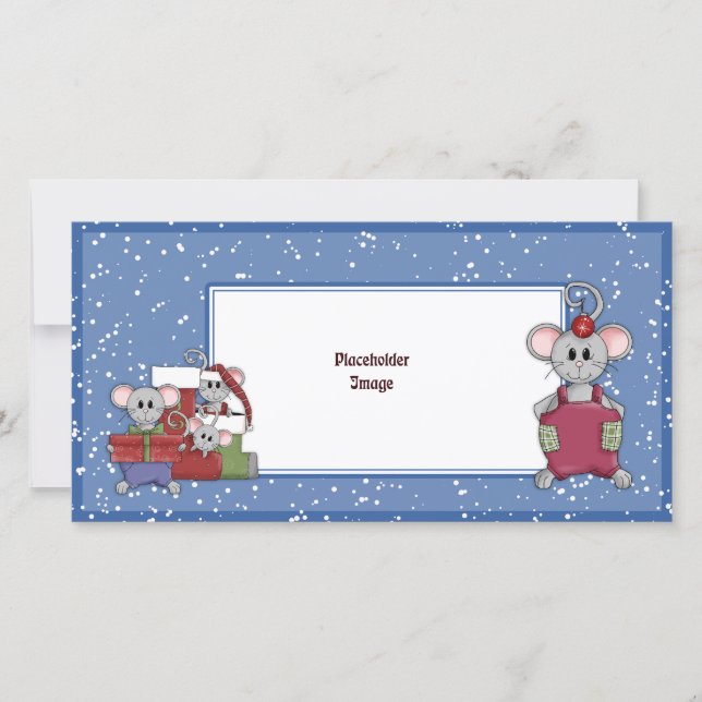 Christmas mouse and gifts holiday card (Front)