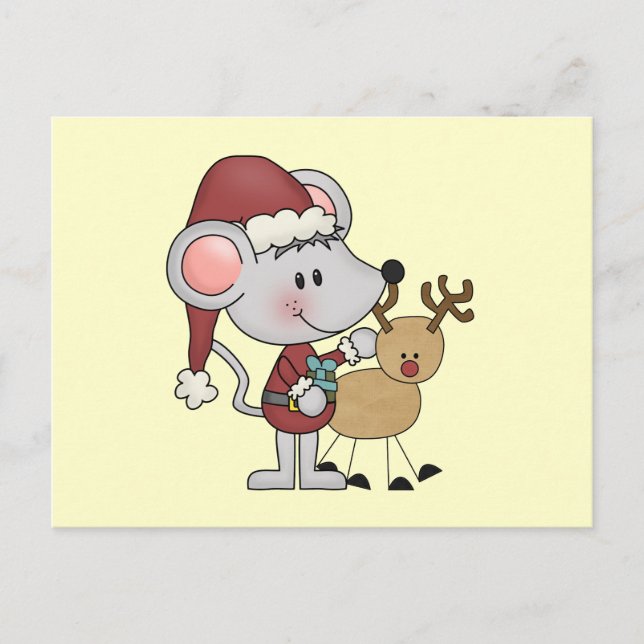 Christmas Mouse and Holiday Postcard (Front)