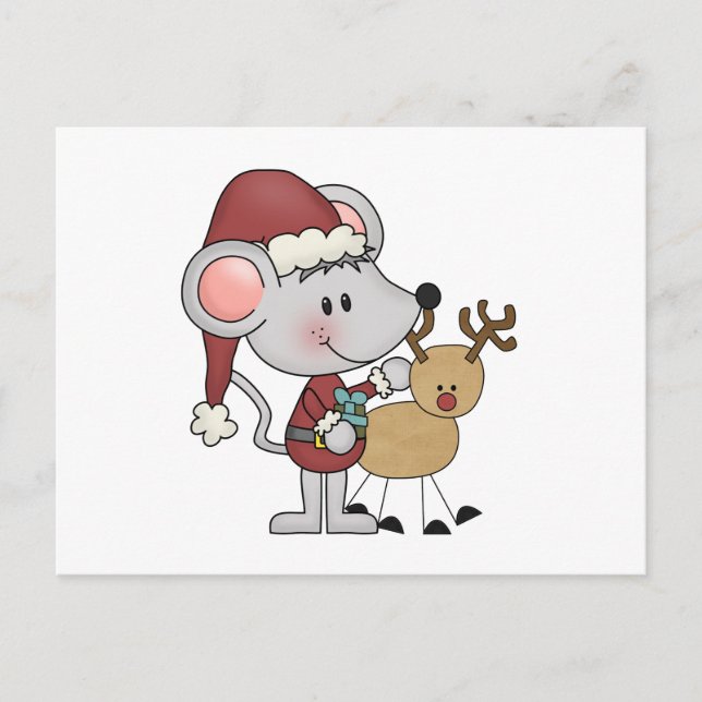 Christmas Mouse and Holiday Postcard (Front)