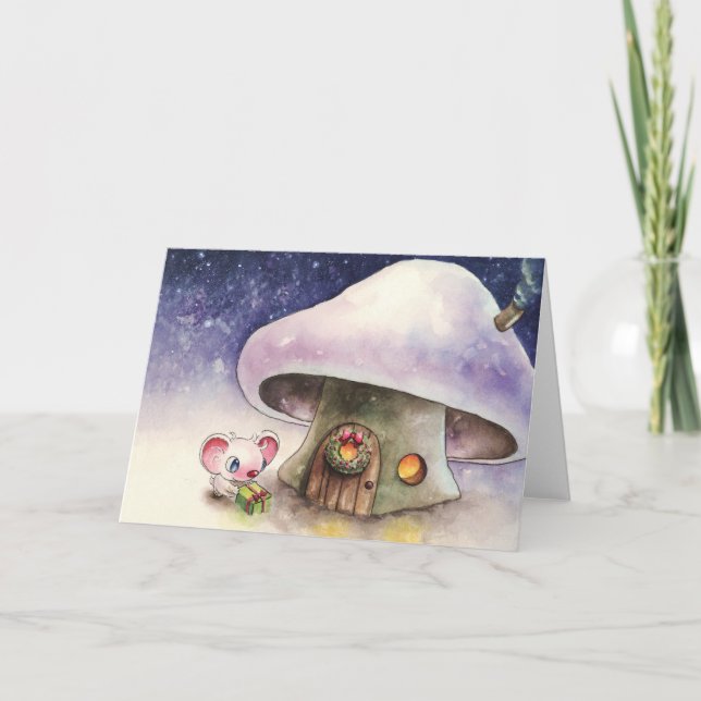 Christmas Mouse and Mushroom Card (Front)