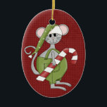 Christmas Mouse Ceramic Christmas Ornament<br><div class="desc">Text can be added to this ornament to make a personalized holiday gift. If you need help, just click on the contact link below to send the designer a personal detailed message.</div>