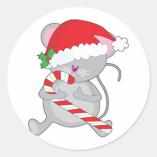 Christmas mouse classic round sticker