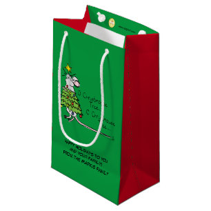 Christmas Mouse Cute Funny Holiday Small Gift Bag