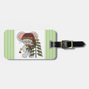 Christmas Mouse Decorating Tree Luggage Tag