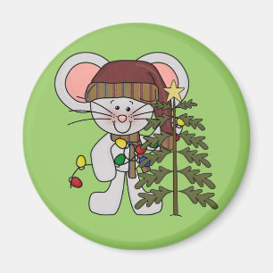Christmas Mouse Decorating Tree Magnet
