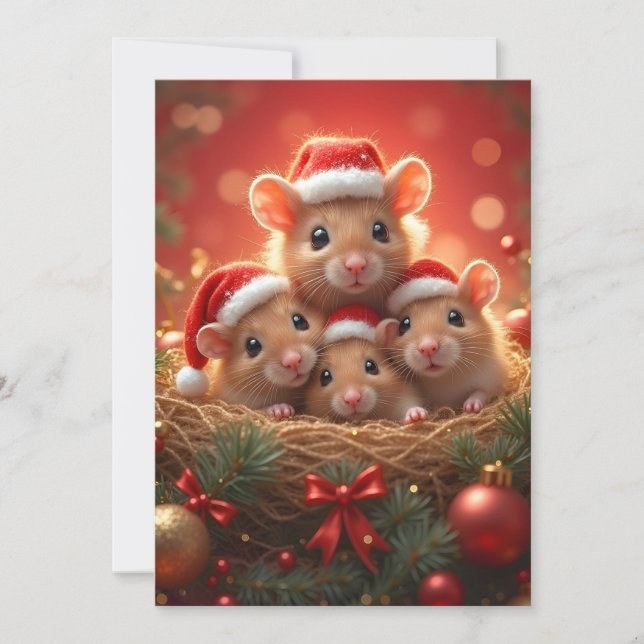 Christmas Mouse Greeting Card (Front)