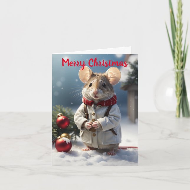 Christmas Mouse Greeting Card (Front)