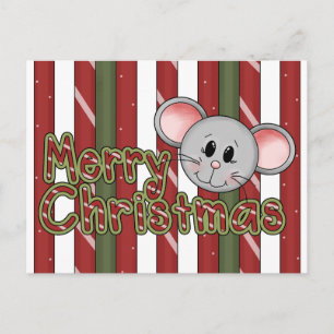 Christmas Mouse Holiday Postcard