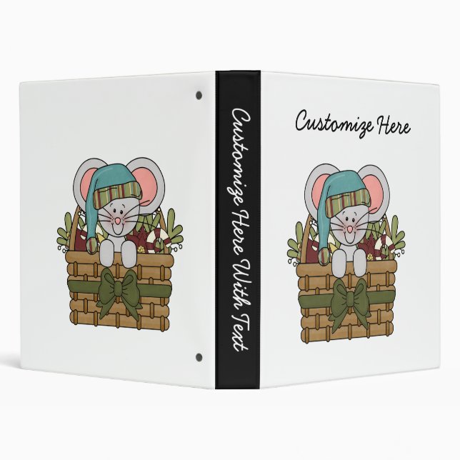 Christmas Mouse in Basket Binder (Background)