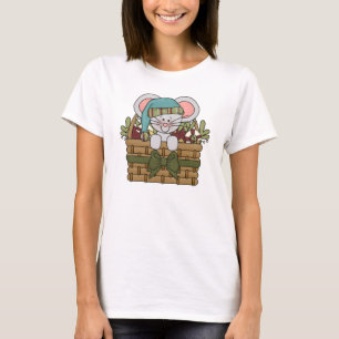 Christmas Mouse in Basket T-Shirt