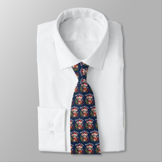 Christmas Mouse Neck Tie (Tied)
