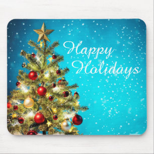 Christmas Mouse pad/Happy Holidays Tree Pad