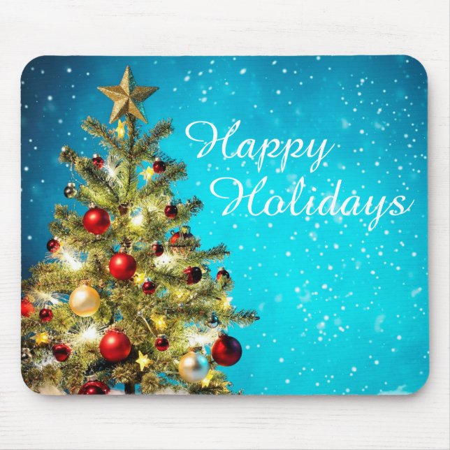 Christmas Mouse pad/Happy Holidays Tree Pad (Front)