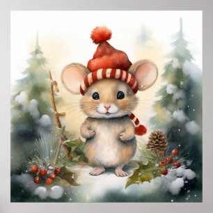 Christmas Mouse Poster