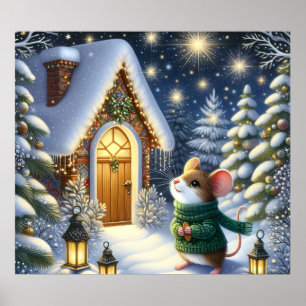 Christmas Mouse Poster