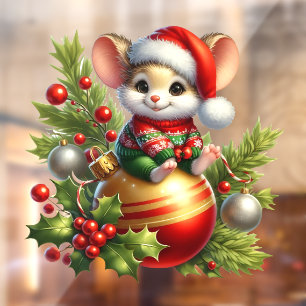 Christmas Mouse Window Cling