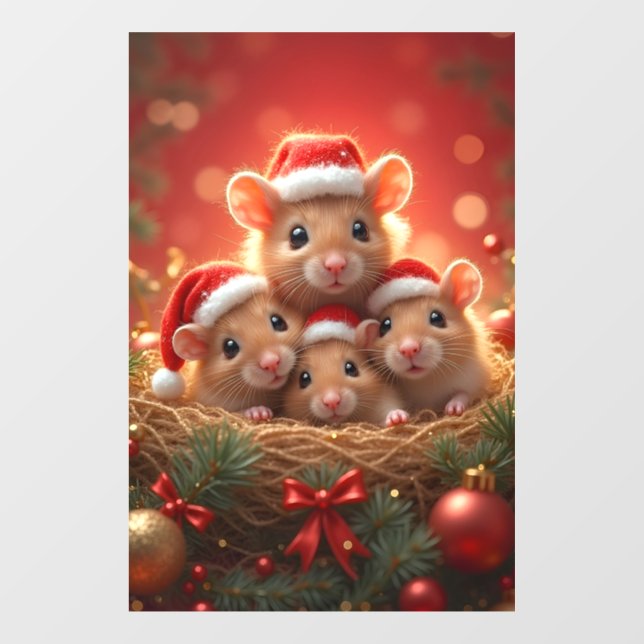 Christmas Mouse Window Cling (Sheet)