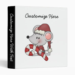 Christmas Mouse With Candy Cane Binder