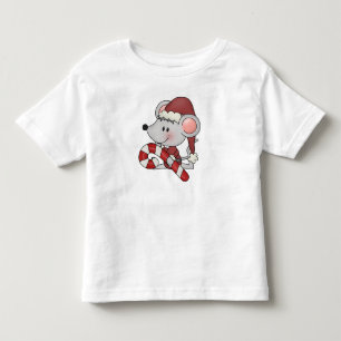 Christmas Mouse With Candy Cane Toddler T-shirt