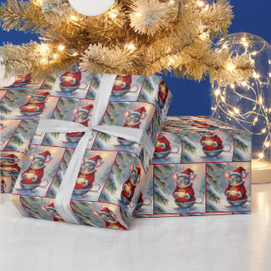 Christmas Mouse With Lantern Wrapping Paper