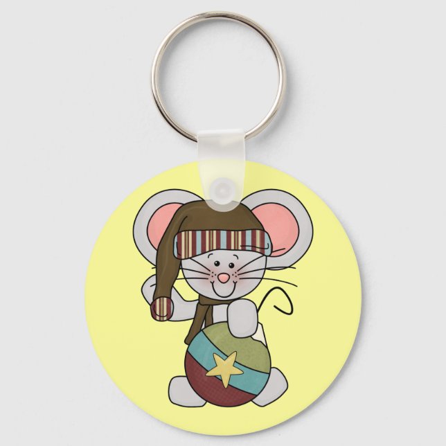 Christmas Mouse With Ornament Keychain (Front)