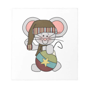 Christmas Mouse With Ornament Notepad