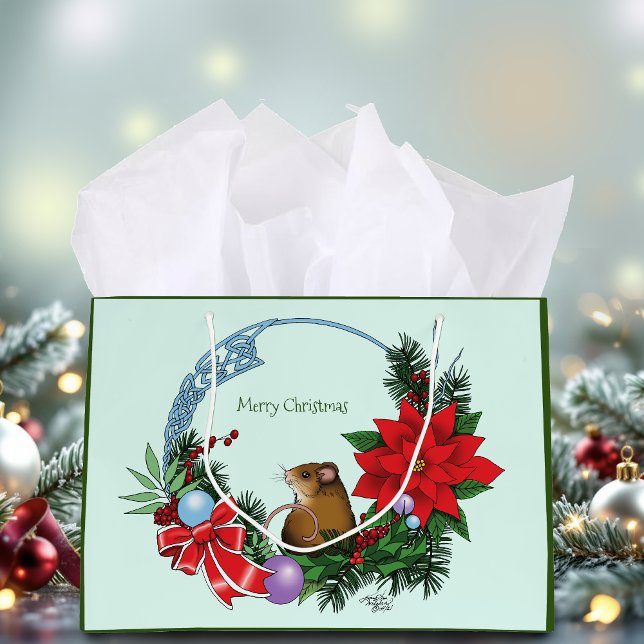 Christmas Mouse Wreath Large Gift Bag (Creator Uploaded)