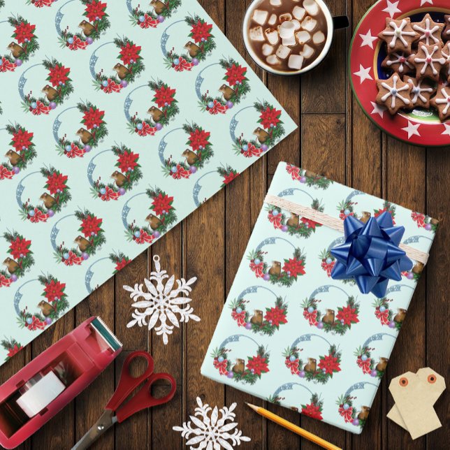 Christmas Mouse Wreath  Wrapping Paper (Creator Uploaded)