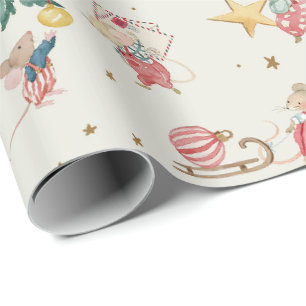Christmas Mouse Xmas Holiday Mousekin Yule Winter Wrapping Paper