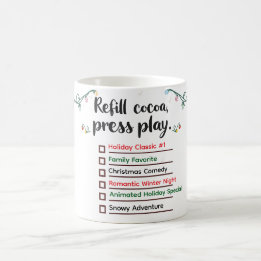 "Christmas Movie Checklist Mug – Cozy Holiday Wrap